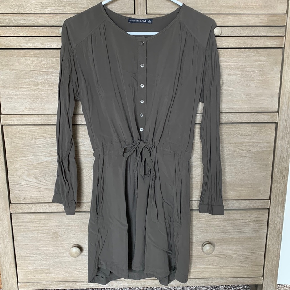 Abercrombie & Fitch Army Green Shirt Dress